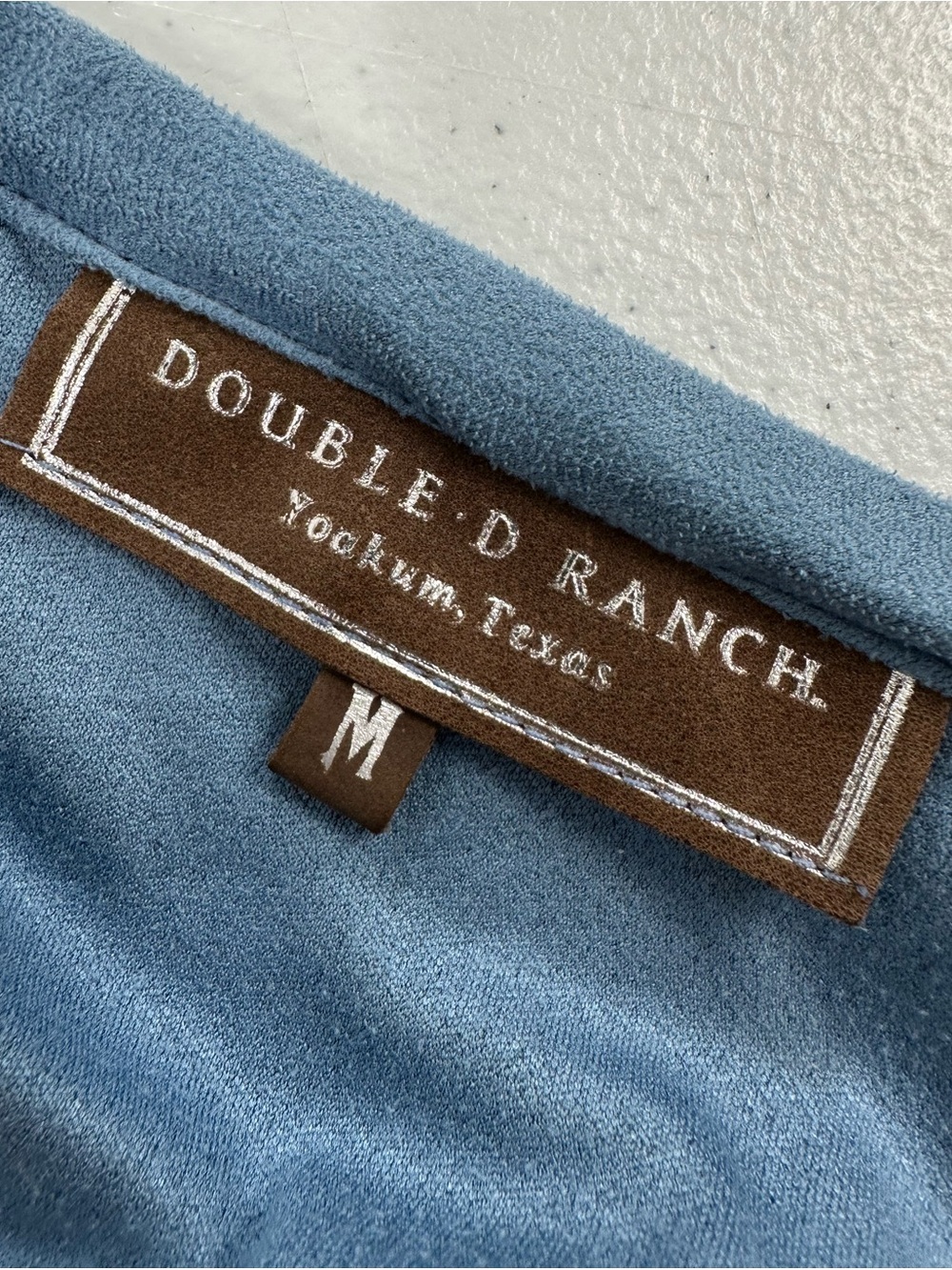 Double D Ranch Blue Faux Suede A Line Maxi Skirt Ranch Western Cowgirl Y2K 90s M - Picture 3 of 10